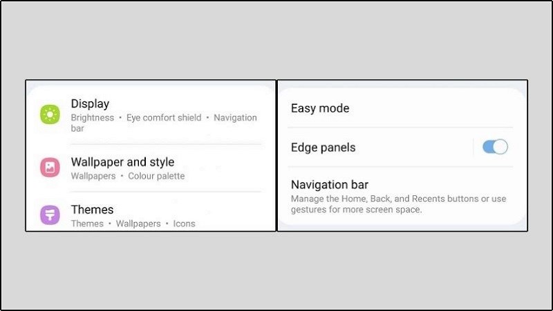 C&agrave;i đặt > Trưng b&agrave;y > Bảng cạnh