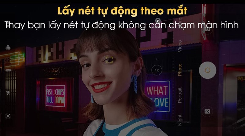 Lấy nét tự động theo mắt, không cần chạm màn Lấy nét tự động theo mắt, không cần chạm màn hình