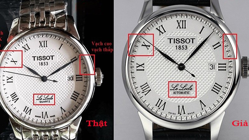 Đồng hồ Tissot thật c&oacute; mặt số r&otilde; r&agrave;ng, kh&ocirc;ng bị phai mờ