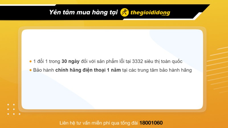  Chính sách bảo hành khi mua điện thoại tại Thế Giới Di Động