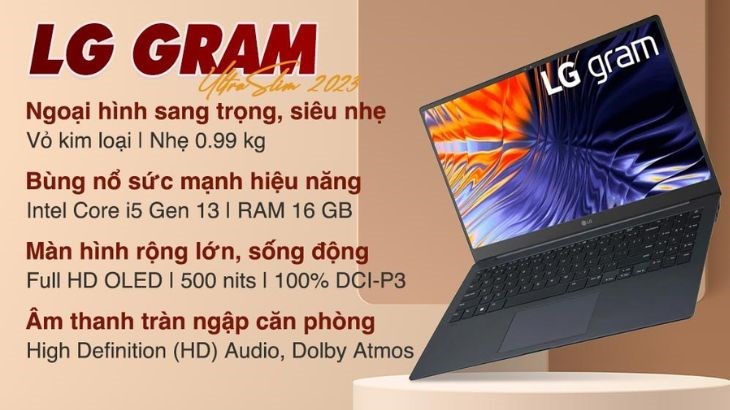 LG gram UltraSlim 2023 i5 1340P sở hữu viên pin 60 Wh