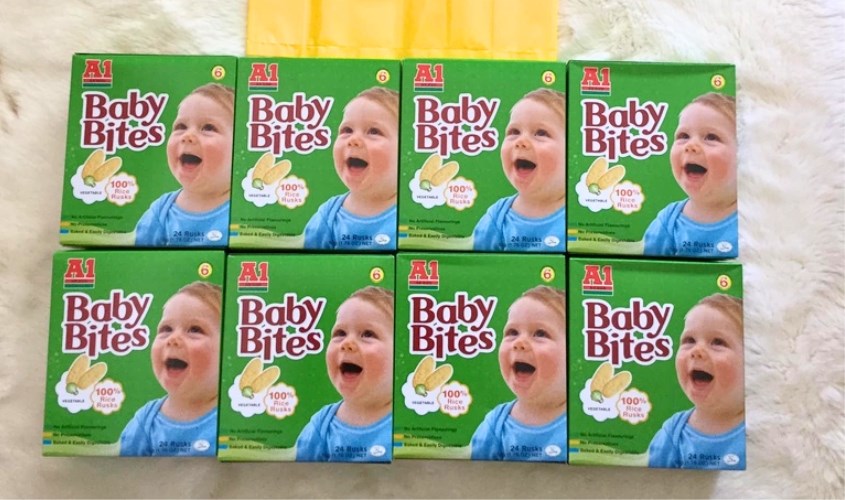 Bánh gạo ăn dặm A1 Baby Bites vị rau củ hộp 50g (từ 6 tháng)