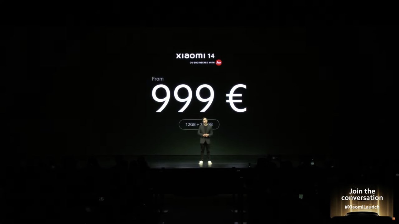 Xiaomi 14 giá tại châu Âu khởi điểm từ 999 Euro (khoảng 26.6 triệu đồng). Nguồn: Xiaomi.