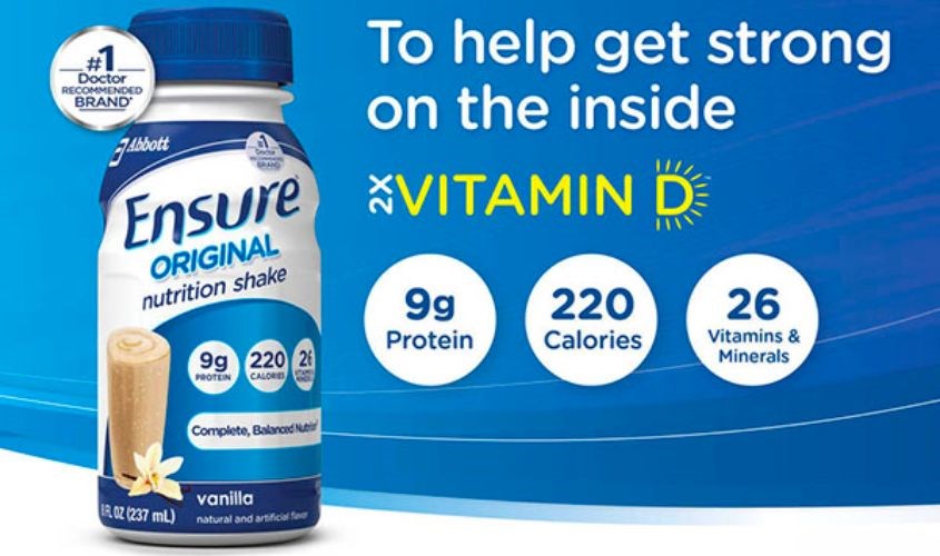 Lốc 6 chai sữa bột người lớn pha sẵn Ensure Original hương vani 237 ml