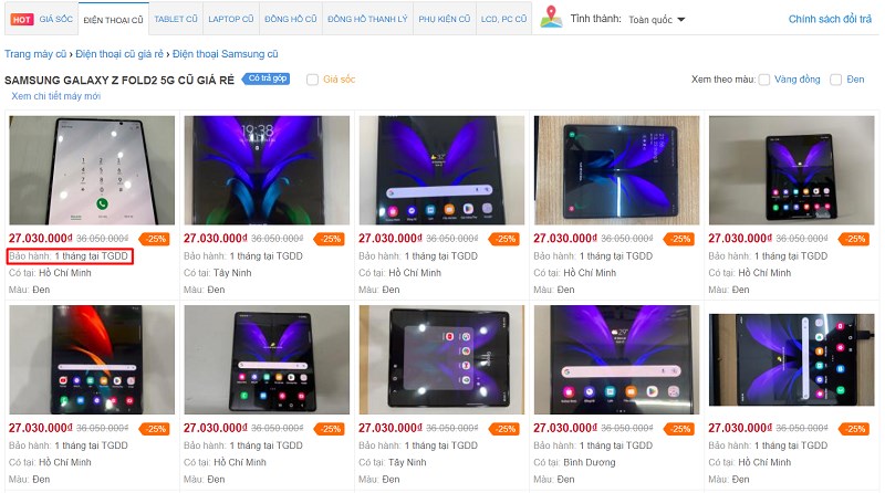 Ch&iacute;nh s&aacute;ch bảo h&agrave;nh điện thoại cũ tại TGDĐ