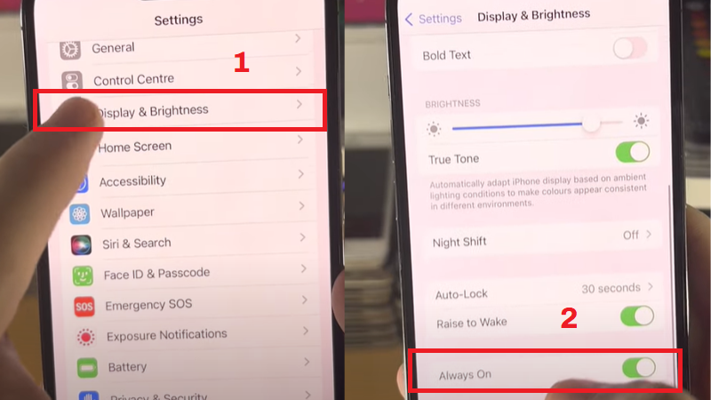 C&aacute;ch bước tắt t&iacute;nh năng m&agrave;n h&igrave;nh lu&ocirc;n bật