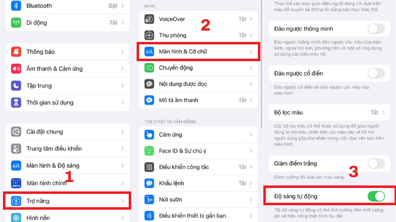 C&aacute;c bước l&agrave;m giảm độ s&aacute;ng tự động ở iPhone 14 Pro Max