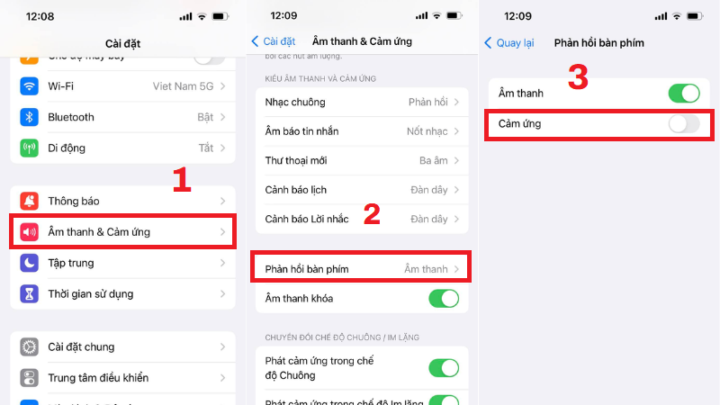 C&aacute;c bước tắt t&iacute;nh năng phản hồi rung của b&agrave;n ph&iacute;m