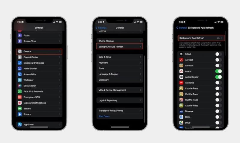 C&aacute;c bước để x&oacute;a bớt c&aacute;c ứng dụng chạy nền kh&ocirc;ng cần thiết