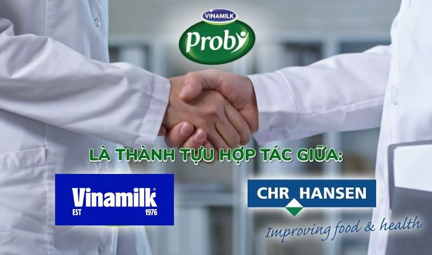 Probi là sản phẩm sữa lên men hợp tác giữa Vinamilk và CHR Hansen