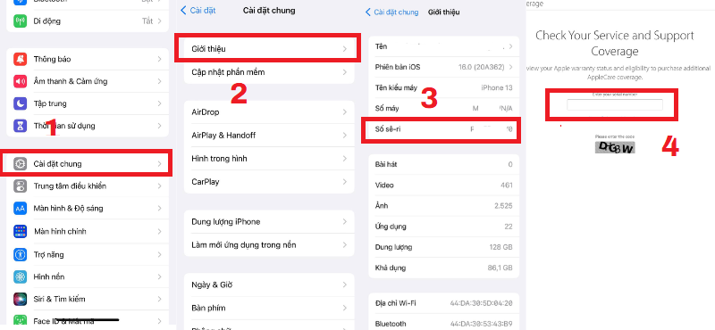 C&aacute;c bước kiểm tra số S&ecirc;-ri m&aacute;y