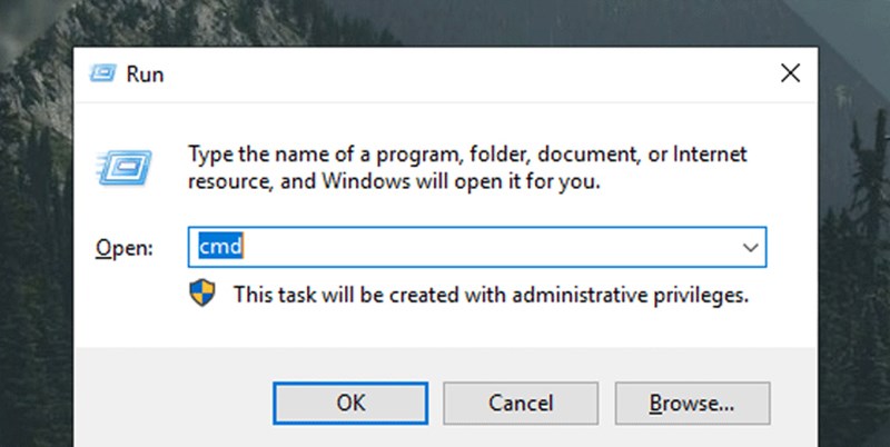Nhấn Windows + R v&agrave; g&otilde; v&agrave;o d&ograve;ng lệnh 