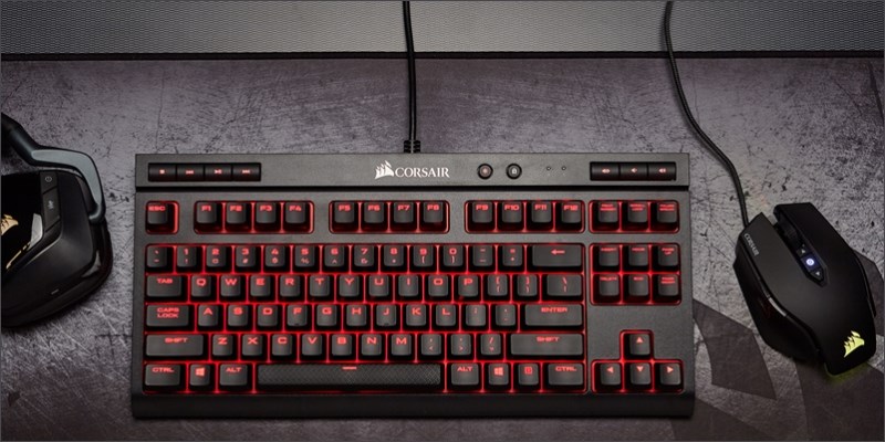 B&agrave;n ph&iacute;m c&oacute; thiết kế Tenkeyless 87 ph&iacute;m, sử dụng Switch cơ Cherry MX Red