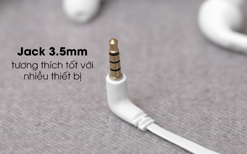 Jack tai nghe phổ biến 3.5 mm tương th&iacute;ch với nhiều thiết bị