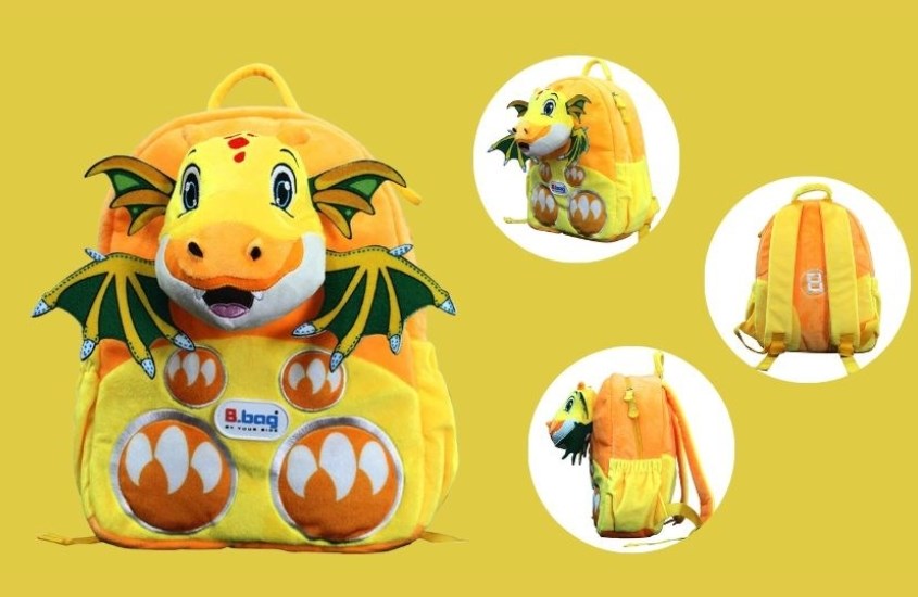 Balo cho bé mẫu giáo B.Bag Cushy-Dragon B-12-103 vàng (3-5 tuổi)