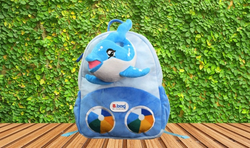 Balo cho bé mẫu giáo B.Bag Cushy-Dolphin B-12-104 xanh dương