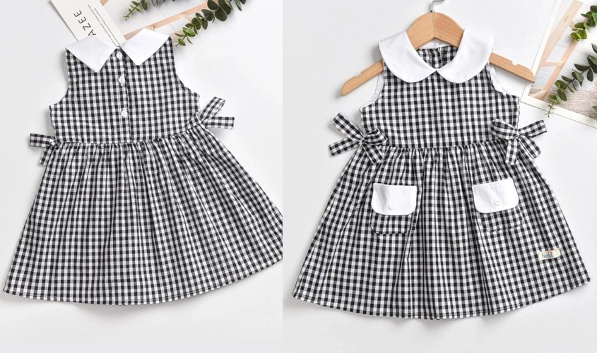 Đầm Haki HK519 màu đen - trắng