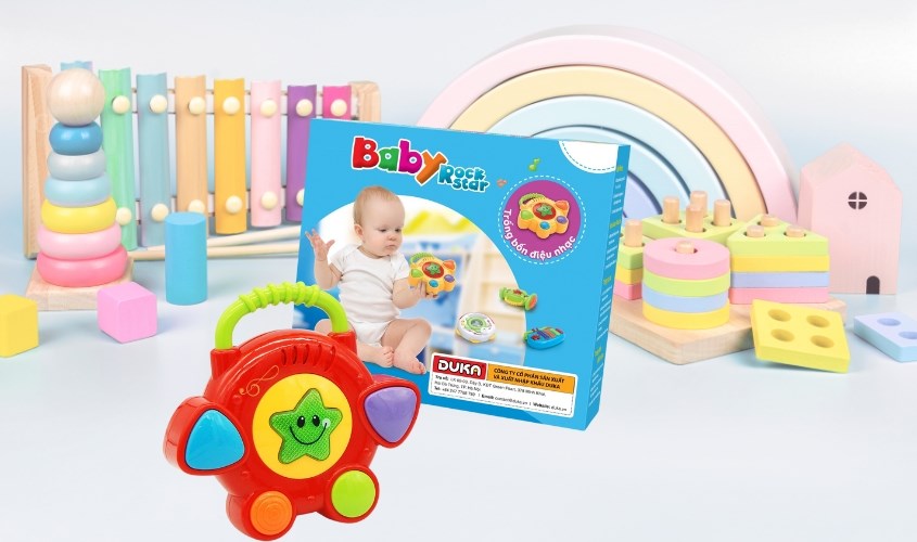 Đồ chơi baby rock star - trống bốn điệu nhạc Duka DK580018