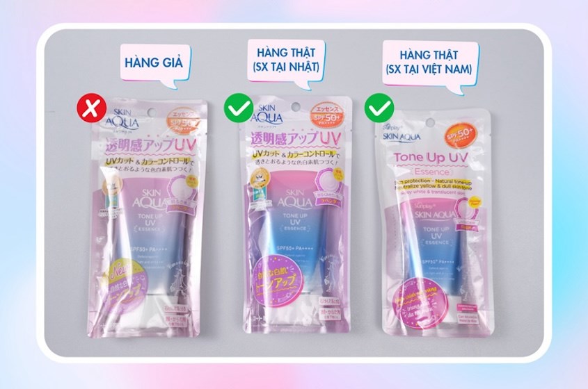 Phân biệt hàng thật giả Sunplay Skin Aqua Tone Up