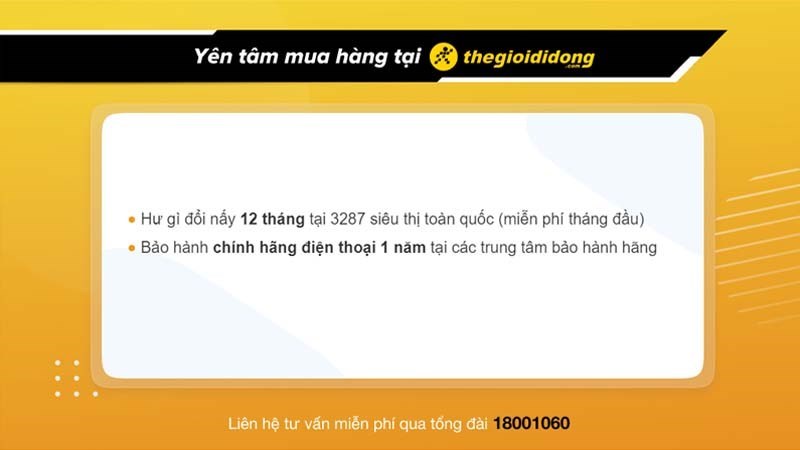 Chính sách bảo hành ngành hàng điện thoại tại TGDĐ