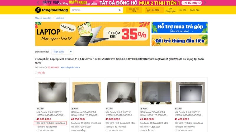 Ch&iacute;nh s&aacute;ch bảo h&agrave;nh tại Thế Giới Di Động