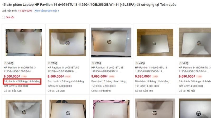 Thời gian bảo h&agrave;nh tại Thế Giới Di Động