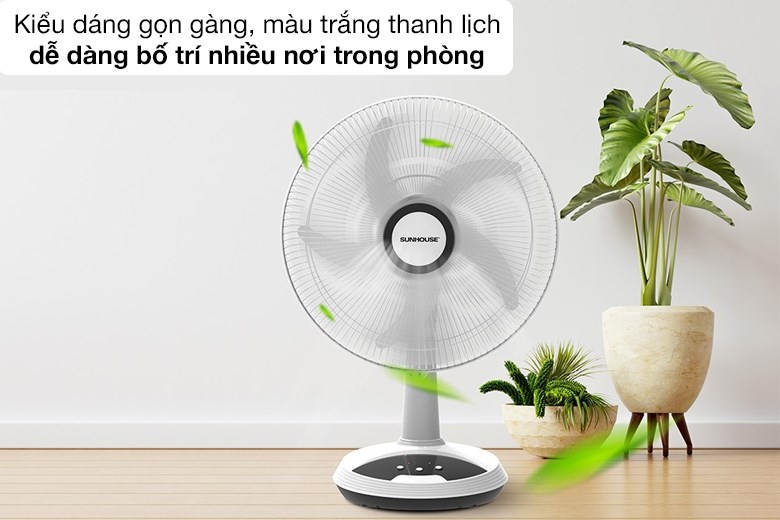 Quạt sạc điện Sunhouse 5 cánh SHD7223 24W