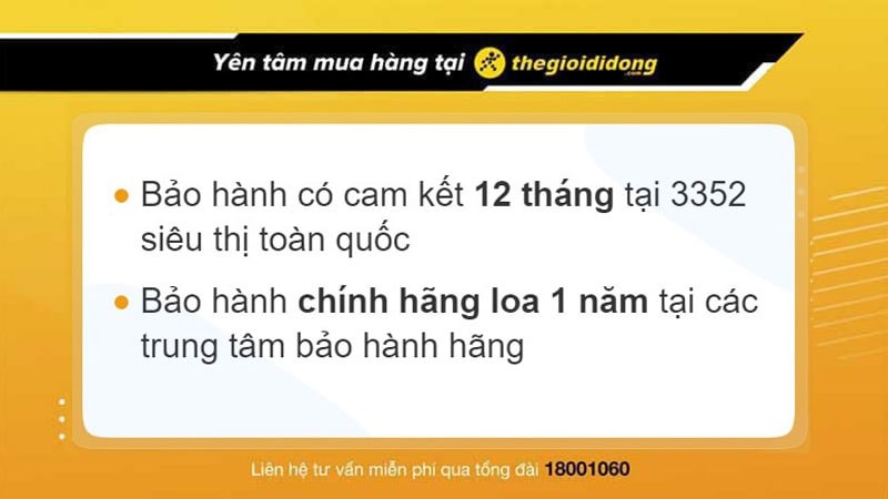 Chính sách bảo hành ngành hàng loa tại TGDĐ Chính sách bảo hành ngành hàng loa tại TGDĐ