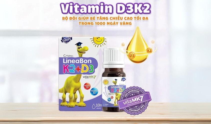 Siro LineaBon K2+D3 hỗ trợ hấp thu canxi 10 ml (từ 0 tháng)