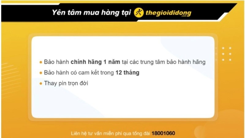 Ch&iacute;nh s&aacute;ch bảo h&agrave;nh đồng hồ tại Thế Giới Di Động.