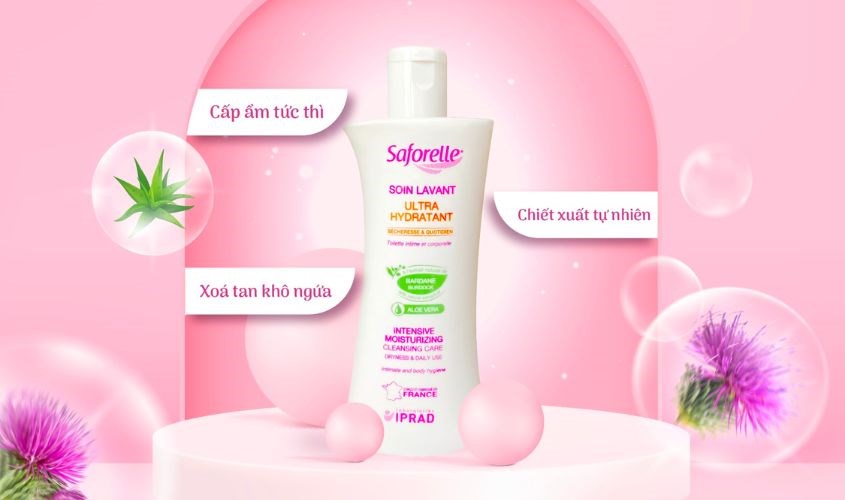 Dung dịch vệ sinh phụ nữ Saforelle Intensive Moisturizing Cleansing Care có độ pH bằng 8