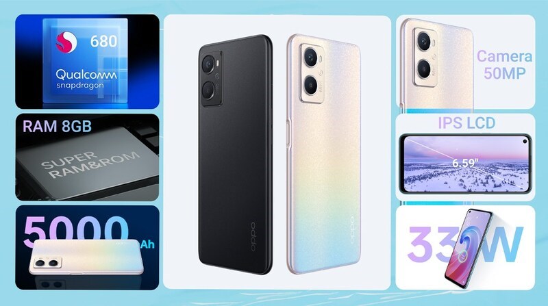 OPPO A96 sử dụng chất liệu thủy tinh hữu cơ cho mặt lưng điện thoại