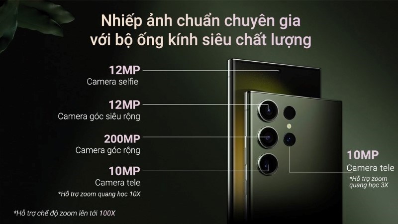 Samsung Galaxy S23 Ultra 5G 256GB Samsung Galaxy S23 Ultra 5G 256GB với camera chính 200 MP và camera 12 MP góc siêu rộng