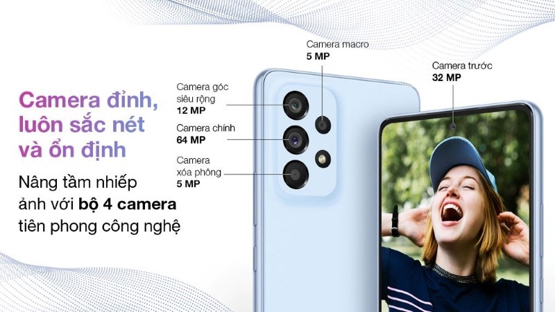 Samsung Galaxy A53 5G 128GB sở hữu cụm camera được thiết kế Samsung Galaxy A53 5G 128GB sở hữu cụm camera được thiết kế