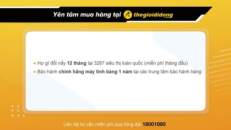 Ch&iacute;nh s&aacute;ch bảo h&agrave;nh ng&agrave;nh h&agrave;ng m&aacute;y t&iacute;nh bảng tại TGDĐ