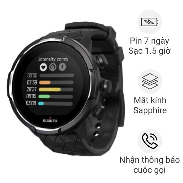 Đồng hồ thông minh Suunto 9 Baro titanium dây silicone 