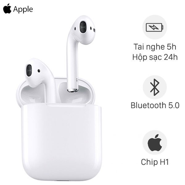 Tai nghe Bluetooth AirPods 2 Lightning Charge Apple MV7N2 Trắng
