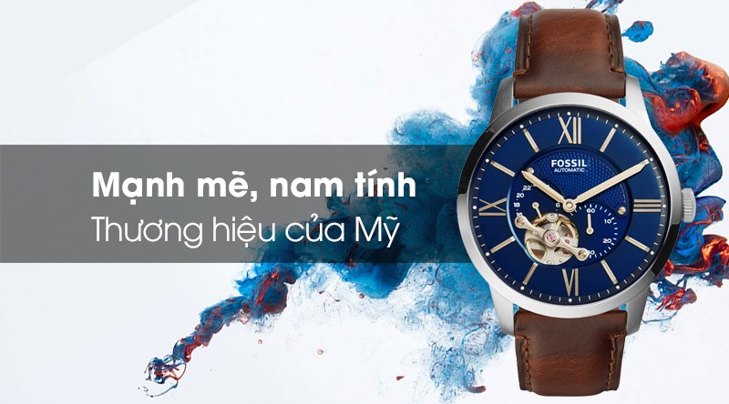 Đồng hồ Fossil ME3110 sở hữu thiết kế nam tính với tông xanh dương - nâu Đồng hồ Fossil ME3110 sở hữu thiết kế nam tính với tông xanh dương - nâu
