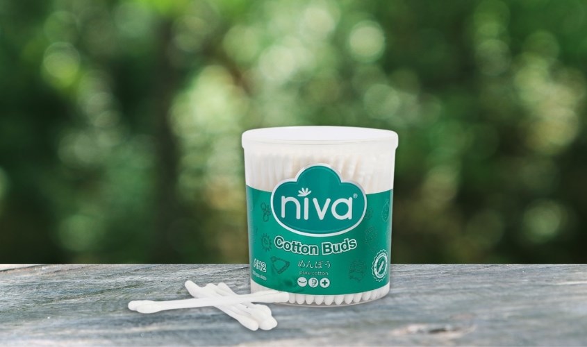 Tăm bông thân nhựa Niva AH2 đầu tròn và đầu xoắn hũ 200 cây