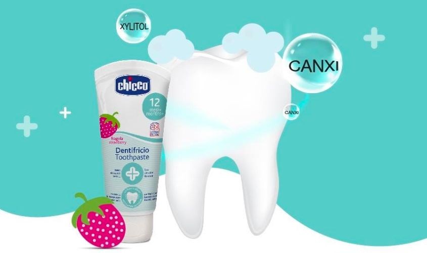 Kem đánh răng cho bé 1 - 5 tuổi Chicco hương dâu 50 ml