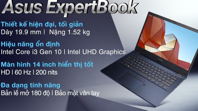 Laptop Asus ExpertBook P2451F i3 với những t&iacute;nh năng kh&ocirc;ng k&eacute;m cạnh so với c&aacute;c d&ograve;ng laptop cao cấp
