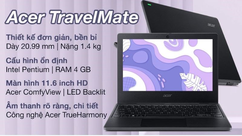 Laptop Acer TravelMate B3 TMB31 với thiết kế d&agrave;nh ri&ecirc;ng cho c&aacute;c em học sinh, sinh vi&ecirc;n
