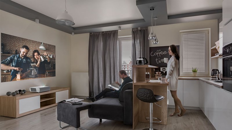 Phù hợp cho phòng chiếu vừa và rộng, ánh sáng tốt Phù hợp cho phòng chiếu vừa và rộng, ánh sáng tốt