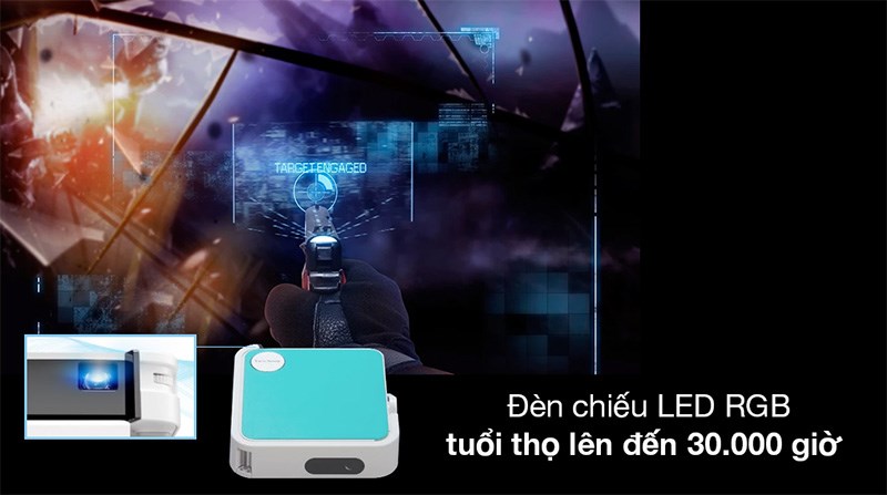 Máy chiếu sử dụng cộng nghệ đèn LED RGB hiện đại có độ bền tốt