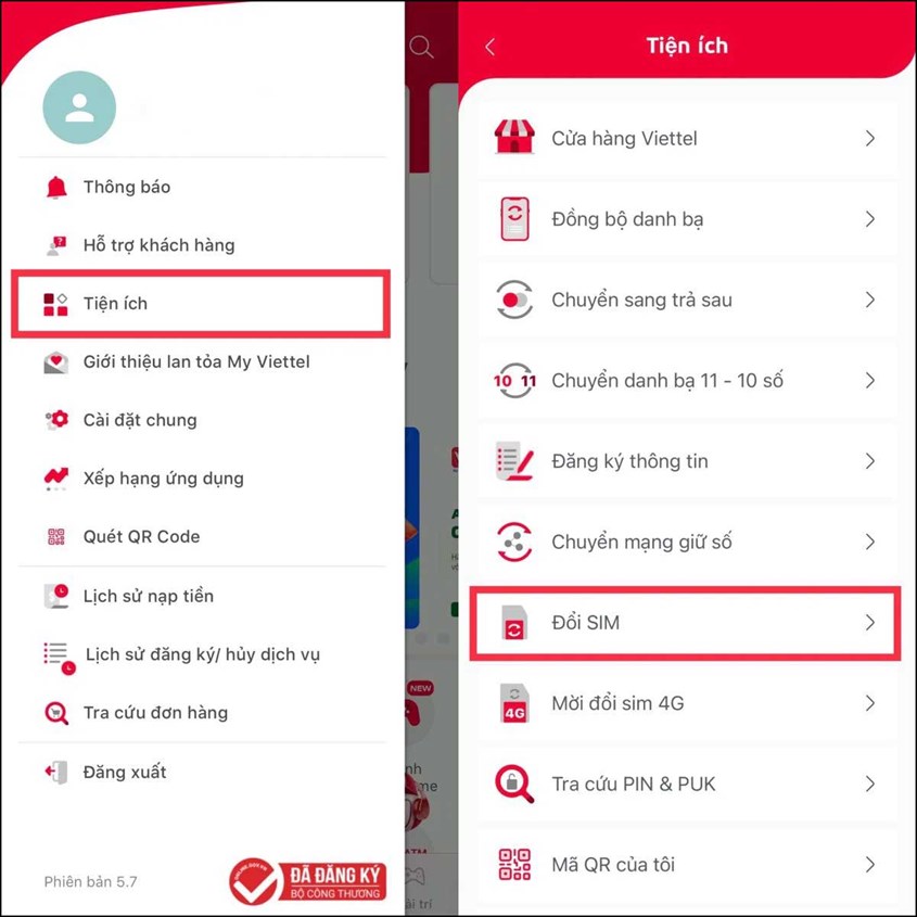 Đổi eSIM Viettel đơn giản tại nh&agrave; qua ứng dụng My Viettel