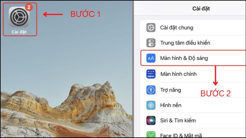 Phần cài đặt trên điện thoại