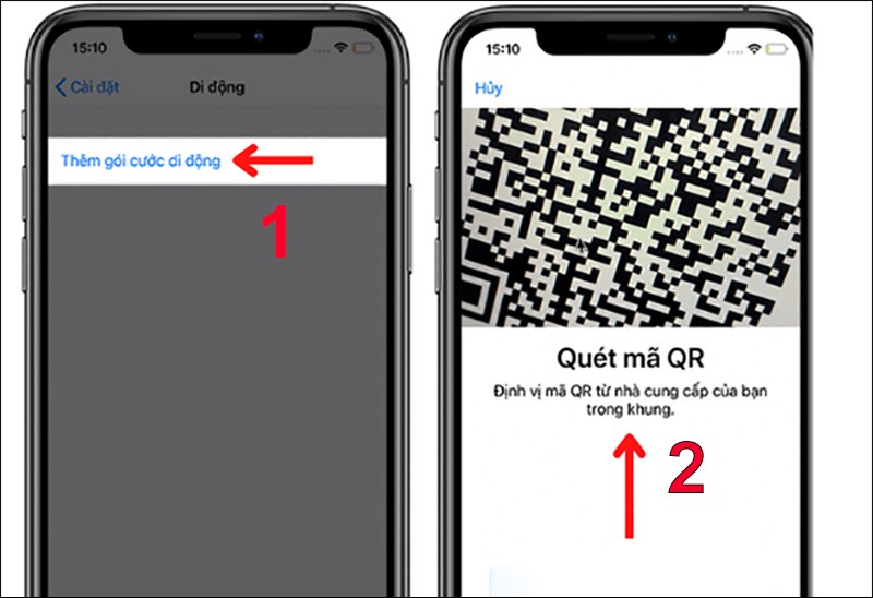 Thiết lập th&ecirc;m g&oacute;i cước di động