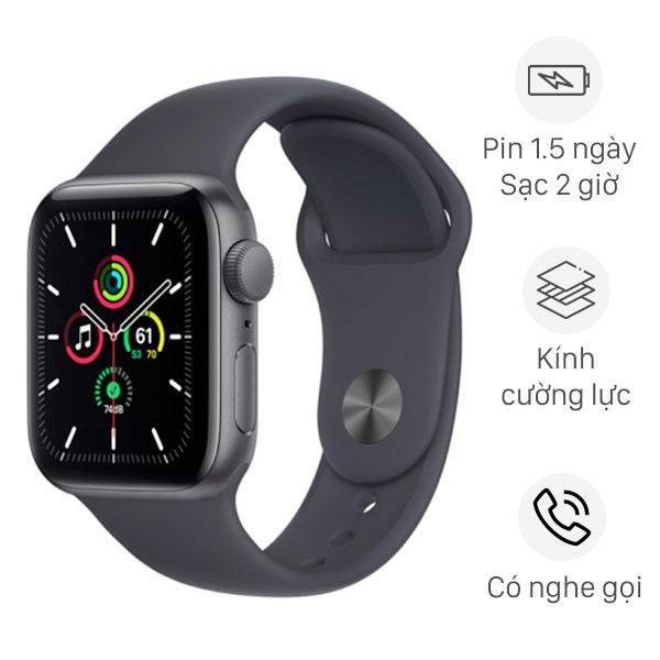 Apple Watch SE 40mm viền nh&ocirc;m d&acirc;y silicone