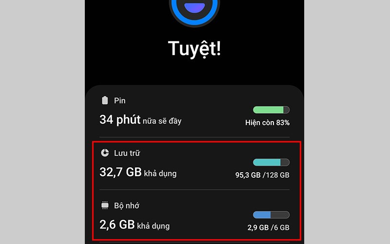 Xem dung lượng bộ nhớ trên điện thoại Xem dung lượng bộ nhớ trên điện thoại