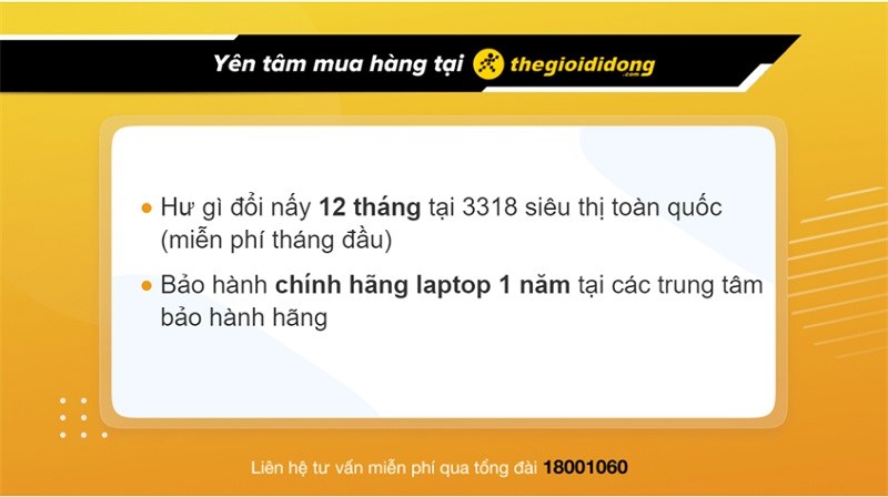 Chính sách bảo hành laptop tại Thế Giới Di Động